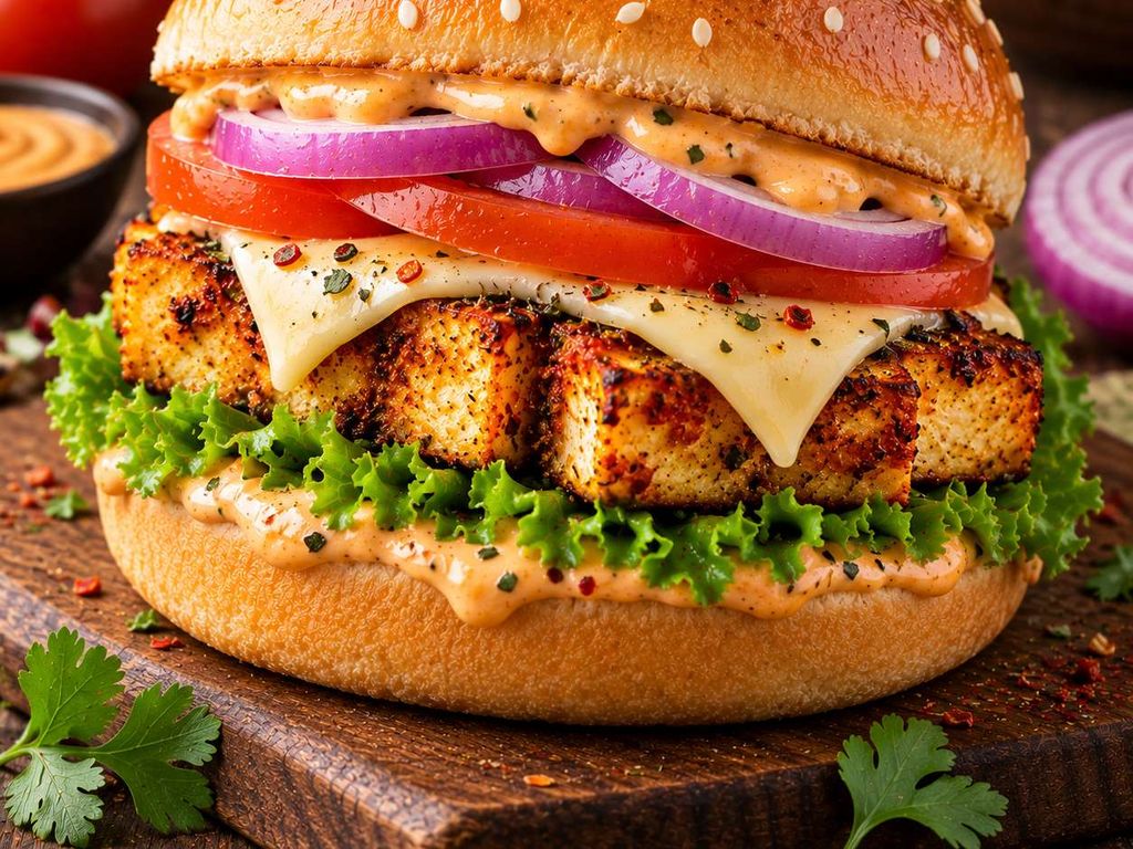 OB Paneer Jalapeno Burger